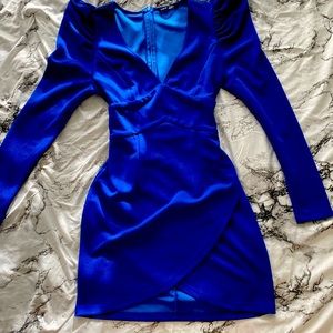 Royal blue long sleeve dress